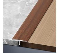 HOUKOIKBUG Perfil de transición de Aluminio, Perfil en T de transición, listón para umbral de Puerta para conectar Suelos y Cubrir Huecos Entre losetas o laminados(Light Walnut,33mm/1 3/10in)