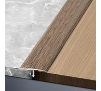 HOUKOIKBUG Perfil de transición de Aluminio, Perfil en T de transición, listón para umbral de Puerta para conectar Suelos y Cubrir Huecos Entre losetas o laminados(Brown,33mm/1 3/10in)