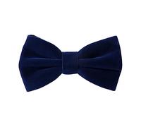 HOULIFE Pajarita de terciopelo para hombre - Pajarita ajustable preatada, pajaritas de mariposa de color sólido para novio, boda, fiesta, formal, con caja de regalo, azul marino, 12x7cm