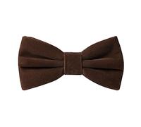 HOULIFE Pajarita de terciopelo para hombre - Pajarita ajustable preatada, pajaritas de mariposa de color sólido para novio, boda, fiesta, formal, con caja de regalo, marrón, 12x7cm