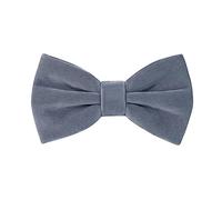 HOULIFE Pajarita para hombre - Pajarita ajustable de terciopelo preatada pajarita de un solo color con mariposas para novio boda formal con caja de regalo, gris/plateado, 12x7cm
