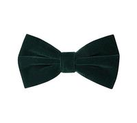 HOULIFE Pajarita para hombre - Pajarita ajustable de terciopelo preatada pajarita de un solo color con mariposas para novio boda formal con caja de regalo, verde oscuro, 12x7cm