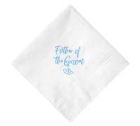 HOULIFE Pañuelo de boda bordado de encaje 60 años de algodón blanco Hankies Hanky bordado personalizado para el regalo del día de boda del novio, 32x32cm/12.6x12.6", Father of the Groom-1 unidad, M