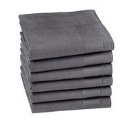 HOULIFE Pañuelos para hombre, pañuelo de mujer, pañuelo de color sólido, 100% algodón 60S, pañuelos suaves para papá, abuelo, boda, 40 x 40 cm, 6/12 piezas, Dark Grey, 85