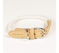 Hound Collar de Perro Trenzado de Cuero auténtico Ajustable con Hebilla de Metal y Anillos en D, L, 130 g