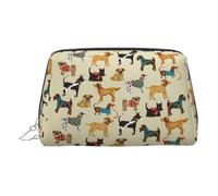 Hound Dogs - Bolsa de maquillaje de viaje con compartimentos, bolsa de aseo portátil para mujer, Silver, One Size