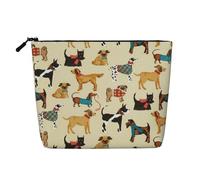 Hound Dogs - Neceser de viaje de cáñamo falso de gran capacidad, con cremallera, resistente al agua, organizador diario