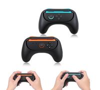 Hounyoln Empuñaduras de control para Switch 2 JoyCons, kit de mango ABS resistente al desgaste para controlador JoyCons Switch2, paquete de 2 (negro)