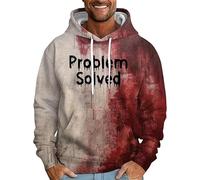 HOUO Problem Solved Shirt Blood Problem Gellöst Shirt Herren Problem Gellöst Hoodie Blutig Halloween T Shirt Blut T-Shirts, Problema solucionado, M
