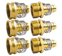 Hourleey 1/2" latón reparación de manguera de jardín, conector hembra macho Mender, 3 unidades