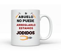 HOURRUIYU Si Abuelo no puede Arreglarlo Estamos Jodidos taza de café español para Abuelo, tazas de cerámica, tazas con asa, se puede calentar