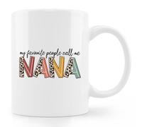 HOURRUIYU Taza de café con texto en inglés "My Favorite People Call Me Nana", regalo de cumpleaños, Navidad, Día de la Madre, para abuela Nana, 325 ml