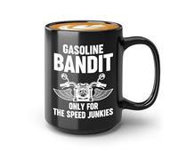 HOURRUIYU Taza de café para amantes de la motocicleta, 325 ml, color negro, Speed Jnkies - Racer Sportbike Touring Mecánico Dirtbike Off-road Regalos para los amantes de la motocicleta