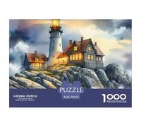 House 1000 Piece Educational Paper Puzzle, Premium Material, Improve Concentration for Adults Teens A Cottage on The Coast Puzzles, Great Party Game 70x50cm/1000pcs