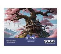 House 1000 Piece Educational Puzzle, Paper, Adults Teens The Cottage Under The Cherry Blossom Tree Puzzles, Gift & Party Activity 70x50cm/1000pcs