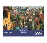 House 1000 Piece Puzzle for Adults Teens, Premium Paper,Charming Street View Town Puzzles Educational & Focus-Boosting, Party Toy 52x38cm/1000pcs