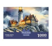 House 1000 Piece Puzzle, Premium Paper, Educational & Fun, Adults Teens A Cottage on The Coast Puzzles, Gift & Gathering Game 52x38cm/1000pcs