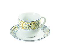 HOUSE COLLECTION LINEA CORDOBA - Juego de servicio de café amarillo 6 unidades con plato