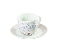 HOUSE COLLECTION Linea RABAT - Juego de servicio café rosa 6 unidades con plato (HSC1865)