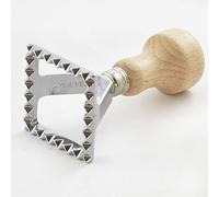 HOUSE COLLECTION, Molde para Pasta y Ravioli, Cuadrado, Mango de Madera, Acero Inoxidable, 4,8 cm