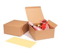 HOUSE DAY 12pcs cajas de regalo cajas de regalo de papel con tapas para regalos, manualidades, cajas de embalaje de magdalena pequeñas cajas fáciles de montar 20x20x10cm marrón