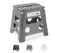 HOUSE DAY 33 cm Taburete Plegable de Plástico - Silla para Pie para Niños y Adultos (Gris)