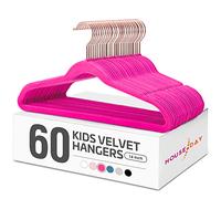 HOUSE DAY 60 Perchas de Terciopelo Premium para Armario de niños, ultrafinas, Lindas y Antideslizantes, 14 Pulgadas, Color Rosa