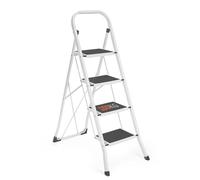 HOUSE DAY - Escalera Plegable de 4 escaleras, Antideslizante, con asa, Robusta y Grande, Multiuso para el hogar y la Oficina, Carga hasta 150 kg