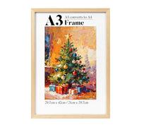 HOUSE DAY Marco A3, marco de fotos A3 de madera maciza con soporte A4, para colgar en la pared, marco de fotos A3 para familia, paisaje, recuerdo de mascotas, boda, 29,7 x 42 cm, paquete de 1