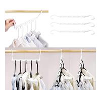 HOUSE DAY Perchas de plástico de Ahorro de espaci Organizador con diseño Antideslizante para Armario （Blanco，10pcs）