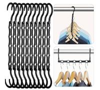 HOUSE DAY Perchas mágicas Negras Armario Ahorro de Espacio Armario Organizador de Perchas (Negro, 10pcs)