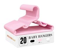 House Day Plastic Baby Hangers for Closet 20 Pack, Durable Plastic Kids Hangers for Baby Clothes, Thin & Compact Childrens Hangers, Space Saving Pink Baby Hangers, Small Hangers for Kids Clothes