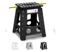 HOUSE DAY Taburete plegable de 40 cm, taburete de cocina de gran tamaño para adultos, taburete plegable que ahorra espacio para niños y adultos, taburetes de plástico duraderos, taburetes plegables