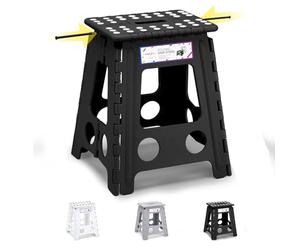 HOUSE DAY Taburete plegable de 40 cm, taburete de cocina de gran tamaño para adultos, taburete plegable que ahorra espacio para niños y adultos, taburetes de plástico duraderos, taburetes plegables