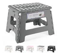 HOUSE DAY Taburete Plegable para Niños - 22 cm Silla Infantil de Plástico para Caminar - Pie Plegable (Gris)