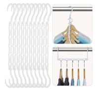 House Day White Magic - Perchas de plástico para Ahorrar Espacio, Organizador de Ropa y Almacenamiento de Ropa, múltiples Perchas, Resistente, para Ropa Pesada, Dormitorio, hogar, Caravana, Coche,