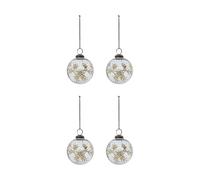 House Doctor Bola de Navidad Leaf Ø7.5 cm set de 4 Claro-oro