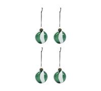 House Doctor Bola de Navidad Twister Ø6 cm set de 4 Verde-blanco