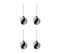 House Doctor Bolas de Navidad Coil Ø8 cm. 4-pack Negro-blanco