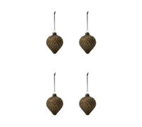 House Doctor Bolas de Navidad Hinda 9.5 cm. 4-pack Marrón