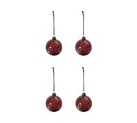 House Doctor Bolas de Navidad Star Ø8 cm. 4-pack Burdeos