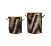 House Doctor Cesto de ropa con tapa Laundry 2 piezas Natur-marrón