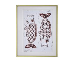 House Doctor Cuadro Fish wall art 40x50 cm Burgundy
