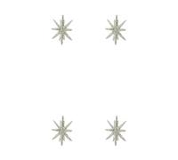 House Doctor Estrellas para el árbol de Navidad Spike Ø7.5 cm. 4-pack Purpurina de latón plateado