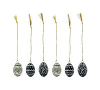 House Doctor Huevos de Pascua Deco 3 cm. 6 piezas Black-offwhite