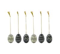 House Doctor Huevos de Pascua Deco 5 cm. 6 piezas Black-offwhite