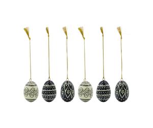 House Doctor Huevos de Pascua Deco 5 cm. 6 piezas Black-offwhite