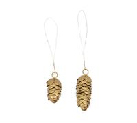 House Doctor Set de 2 adornos para árbol de navidad Cone Ø6.5 cm Dorado