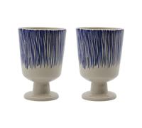 House Doctor Set de 2 tazas Diva con pie 25 cl Blanco roto-Azul
