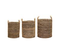 House Doctor Set de 3 cestas de almacenamiento Dungi Negro-natural